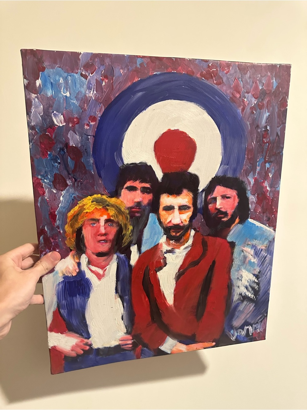 Roger Daultrey Keith moon Pete Townsend 16x20 painting Band Portrait Canvas